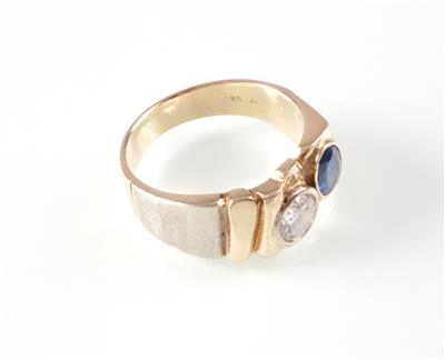 Brillant-Saphir (Herren) ring - Umění, starožitnosti, šperky