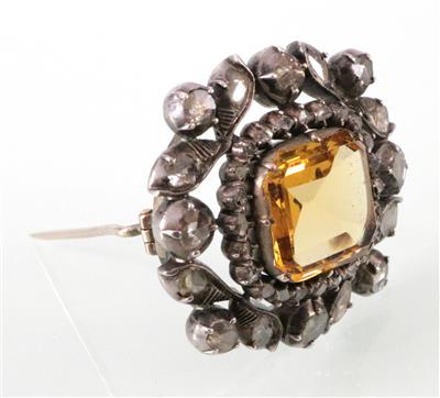 Diamant-Citrin Brosche - Arte, antiquariato e gioielli