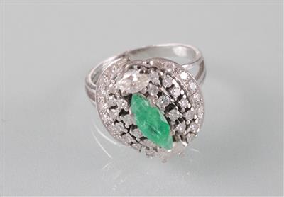 Smaragd Diamantring - Umění, starožitnosti a šperky