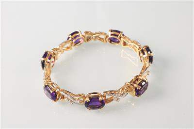 Amethyst Diamantarmband - Kunst, Antiquitäten und Schmuck