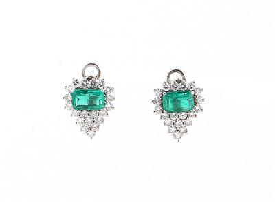Brillant Smaragdohrclips - Umění, starožitnosti a šperky