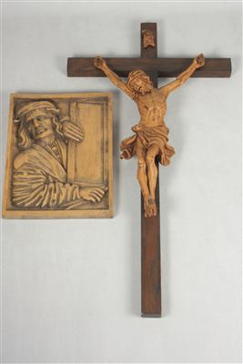 1 Kreuz mit Christuskorpus, 1 Relief - Kunst, Antiquitäten und Schmuck