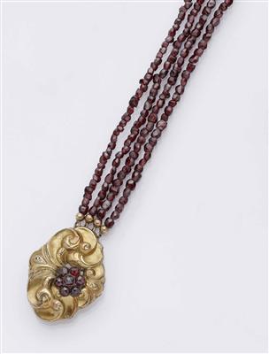 Collier aus böhmischen Granaten - Kunst, Antiquitäten und Schmuck