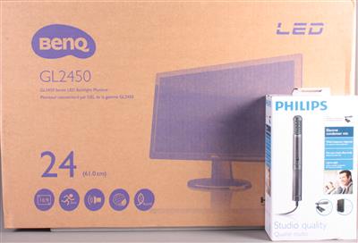 Benq GL2450 Series LED Blacklight Monitor 24 " + Philips SBC MES70 Mikrofon - Kunst, Antiquitäten und Schmuck