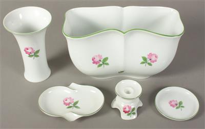 3 Vasen, 1 Aschenschale, 1 Kerzenleuchter, 1 Schale - Arte, antiquariato e gioielli