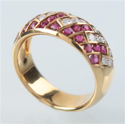 Brillant-Rubindamenring - Exklusive Juwelen und Antiquitäten