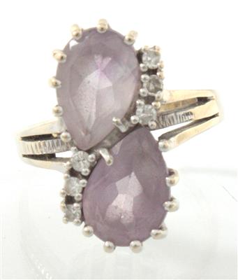 Amethyst-Diamantdamenring - Arte, antiquariato e gioielli