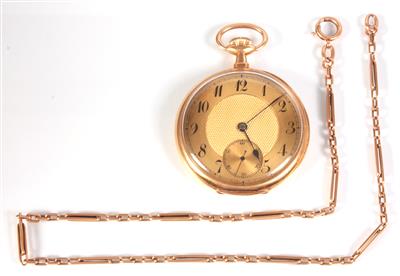 Taschenuhr und Uhrkette um 1900/20 - Arte, antiquariato e gioielli