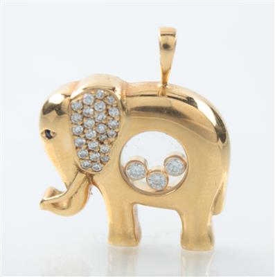 Diamantanhänger "Elefant" - Kunst, Antiquitäten und Schmuck