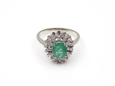 Smaragd-Diamant-Damenring - Kunst, Antiquitäten und Schmuck