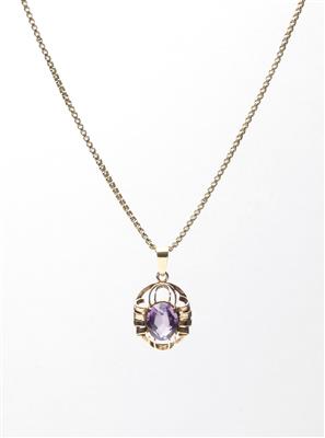 Amethyst-Angehänge an Venezianer-Halskette - Antiques, art and jewellery