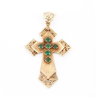 Smaragd-Kreuzanhänger - Arte, antiquariato e gioielli