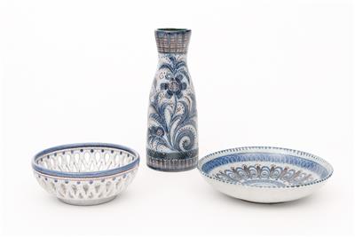 1 Vase, 2 Schalen Mitte 20. Jh. - Umění, starožitnosti, šperky