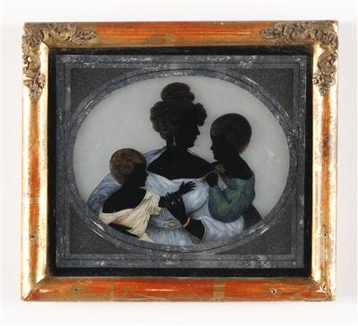 Shilouette/Hinterglasbild 19. Jh. - Kunst, Antiquitäten und Schmuck online auction