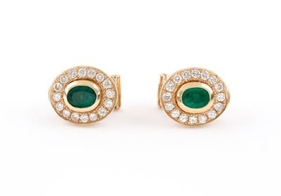 Brillant Smaragdohrclips - Umění, starožitnosti, šperky
