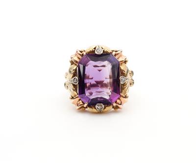 Amethyst Diamantrautenring - Arte e antiquariato