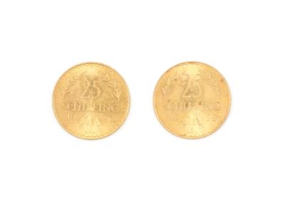 2 Goldmünzen a S 25,-- - Umění, starožitnosti, šperky