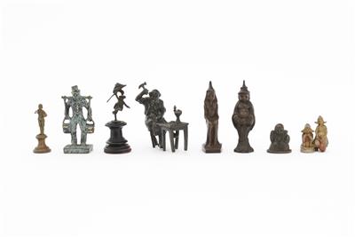 8 verschiedene Bronzeskulpturen Anfang 20. Jh. - Antiques and art