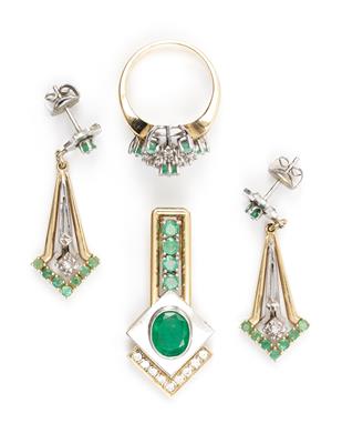Brillant Diamant Smaragdschmuckset - Jewellery and watches