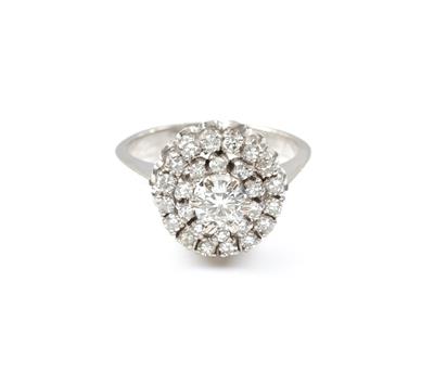 Brillant Diamantring, zus. ca. 0,90 ct - Schmuck und Uhren