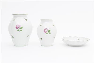 2 verschiedene Vasen, 1 Schale - Kunst und Antiquitäten