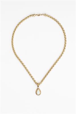 Opal-Brillantangehänge zus. ca. 0,30 ct an Halskette - Schmuck und Uhren