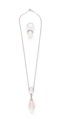 Diamant Korallenring und Collier - Schmuck und Uhren