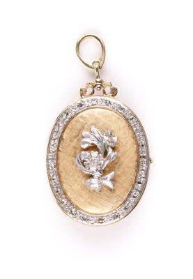 Diamantrauten Medaillon, zus. ca. 0,50 ct - Jewellery and watches