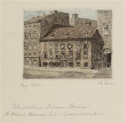 Johann Strauß Sohn Mappe mit 9 Originalradierungen von Mathilde Eder (Wien um 1880/90) und Karl Engel (Kirchbach, - Obrazy