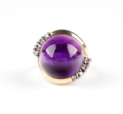 Brillant Amethystcabochonring - Schmuck