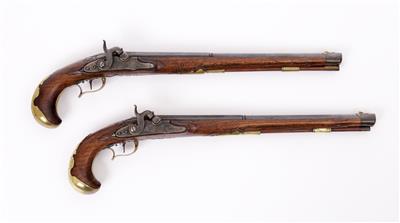 Paar Perkussions-Pistolen, J. G. Mair, Südtirol 19. Jahrhundert - Kunst und Antiquitäten