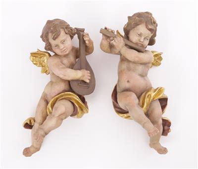 Paar musizierende Putti im Barockstil, 20. Jahrhundert - Kunst und Antiquitäten