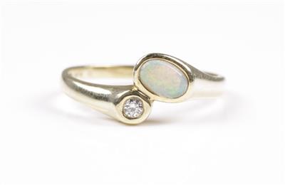 Opal-Brillantdamenring - Schmuck und Uhren