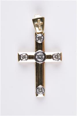 Brillantkreuz zus. ca. 1,15 ct - Jewellery and watches