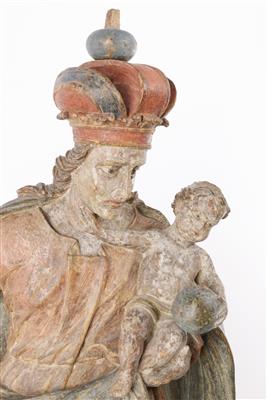 Madonna als Himmelskönigin mit Christuskind, Oberbayern/Tirol, 1. Hälfte 18. Jahrhundert - Arte e antiquariato