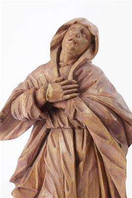 Hl. Maria einer Kreuzigungsgruppe, Werkstatt Schwanthaler, Oberösterreich, 1. Drittel 18. Jahrhundert - Antiques and art