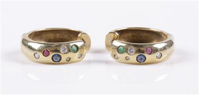 Brillant Saphir Smaragd Rubincreolen - Jewellery and watches