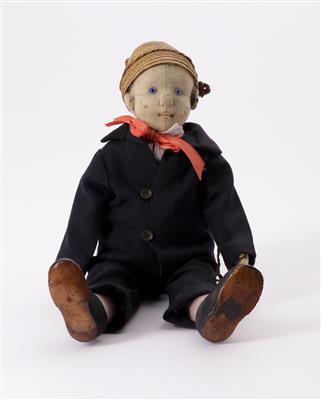 Puppe "Junge mit Hut", Fa. Steiff um 1910 - Umění a starožitnosti