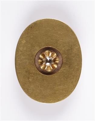 Ovale Diamantrautenbrosche ca. 0,15 ct, um 1900 - Schmuck und Uhren