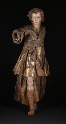 Hl. Michael (?), Österreichischer Kulturkreis, Bildhauerfamilie Zürn naheliegend, 1. Hälfte 17. Jahrhundert - Arte e antiquariato