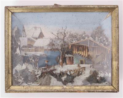 Kastenrahmen mit szenischer Winterlandschaft, um 1868 - Umění a starožitnosti
