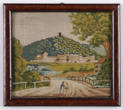 Petit-Point Stickbild, "Weilburg in Baden", um 1900 - Paintings