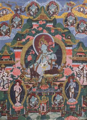 Thanka, wohl Tibet - Kunst und Antiquitäten