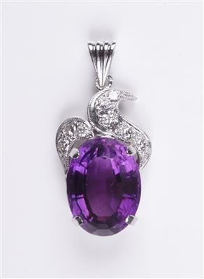 Amethyst- Brillantanhänger - Schmuck und Uhren