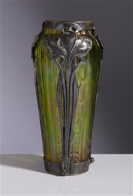 Jugendstil Vase mit Metallmontierung, um 1900 - Kunst & Antiquitäten