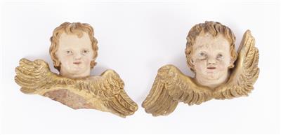 Paar geflügelte Engelsköpfe, Anfang 19. Jahrhundert - Kunst & Antiquitäten