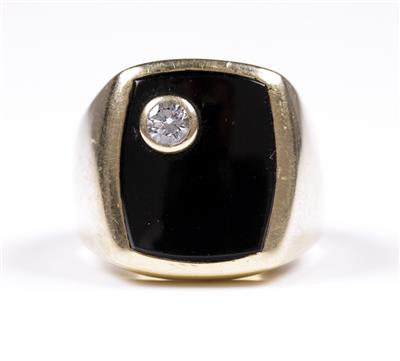 Brillant Onyx Herrenring - Schmuck und Uhren