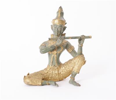 Flöte spielender Prinz Phra Aphai Mani, Thailand, 20. Jahrhundert - Umění a starožitnosti