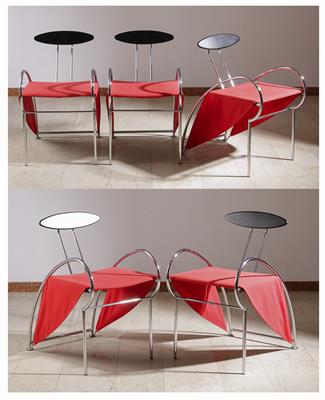 Fünf Sessel "Numero Uno", Entwurf Massimo Iosa Ghini (Bologna 1959 geb.) 1986 für Moroso - Kunst und Antiquitäten