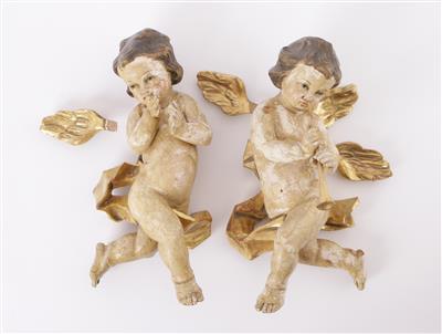Paar fliegende Engel im Barockstil, 20. Jahrhundert - Kunst und Antiquitäten